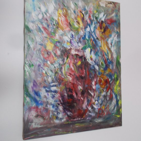 Certified Original "Peppy French Floral" oil painting by Davila, 18"x24" - Picture 6 of 6